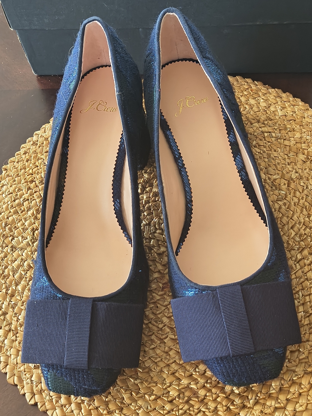 J. Crew Navy Bow Ballet Flats